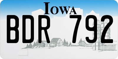 IA license plate BDR792