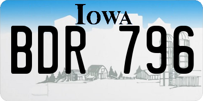 IA license plate BDR796