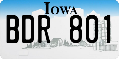 IA license plate BDR801