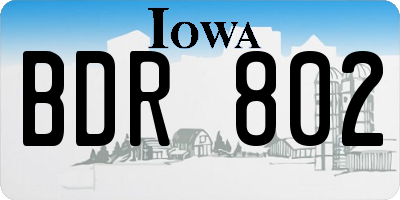 IA license plate BDR802