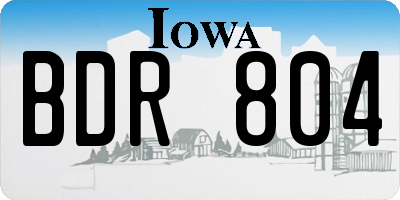IA license plate BDR804