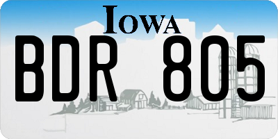 IA license plate BDR805