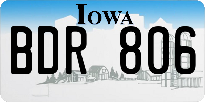 IA license plate BDR806