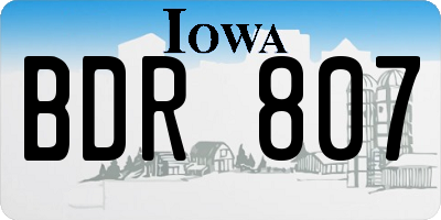 IA license plate BDR807