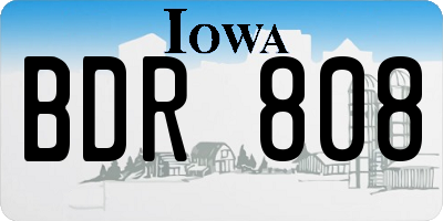 IA license plate BDR808