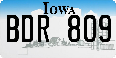 IA license plate BDR809