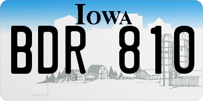 IA license plate BDR810