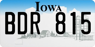 IA license plate BDR815