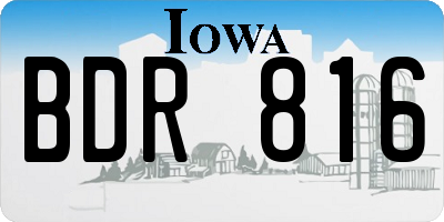 IA license plate BDR816