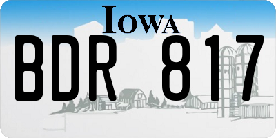 IA license plate BDR817
