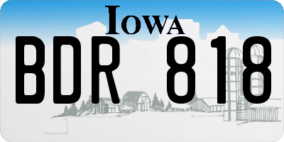 IA license plate BDR818