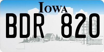 IA license plate BDR820