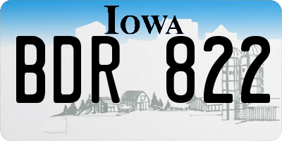 IA license plate BDR822