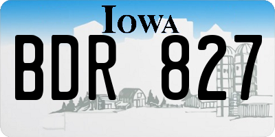 IA license plate BDR827