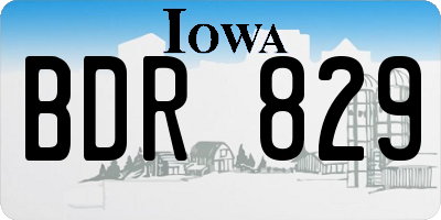IA license plate BDR829