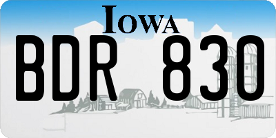 IA license plate BDR830