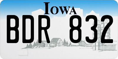 IA license plate BDR832