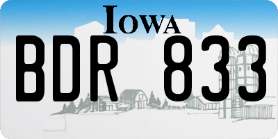 IA license plate BDR833