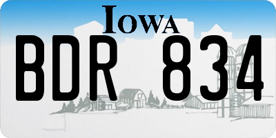 IA license plate BDR834