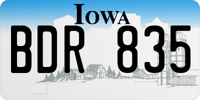 IA license plate BDR835