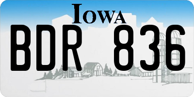 IA license plate BDR836