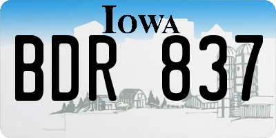 IA license plate BDR837