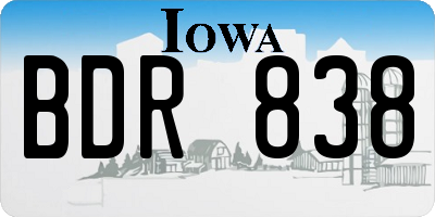 IA license plate BDR838
