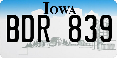IA license plate BDR839