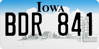 IA license plate BDR841