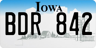 IA license plate BDR842