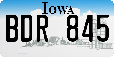 IA license plate BDR845