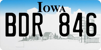 IA license plate BDR846