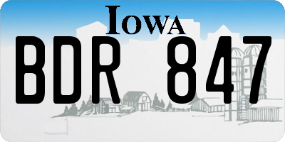 IA license plate BDR847