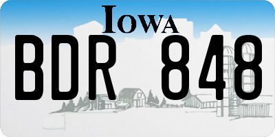 IA license plate BDR848