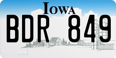 IA license plate BDR849