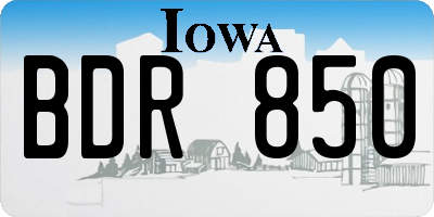 IA license plate BDR850