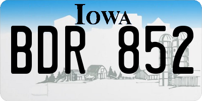 IA license plate BDR852