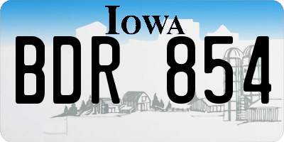 IA license plate BDR854