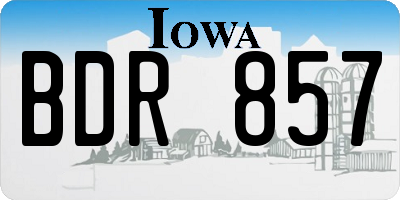 IA license plate BDR857