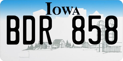 IA license plate BDR858
