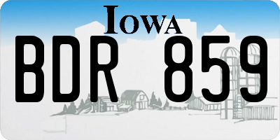IA license plate BDR859