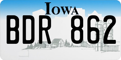 IA license plate BDR862