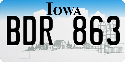 IA license plate BDR863