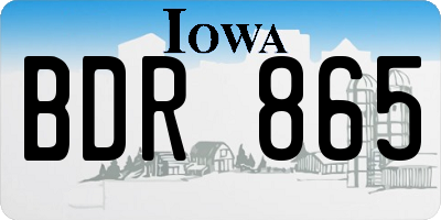 IA license plate BDR865