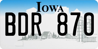 IA license plate BDR870