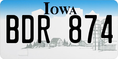 IA license plate BDR874