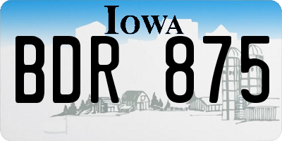 IA license plate BDR875