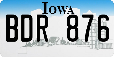 IA license plate BDR876