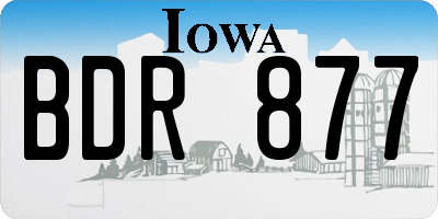IA license plate BDR877