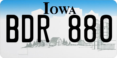 IA license plate BDR880